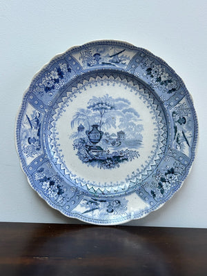 Antique Staffordshire Canova Plate Thomas Mayer Blue White Transferware c1830