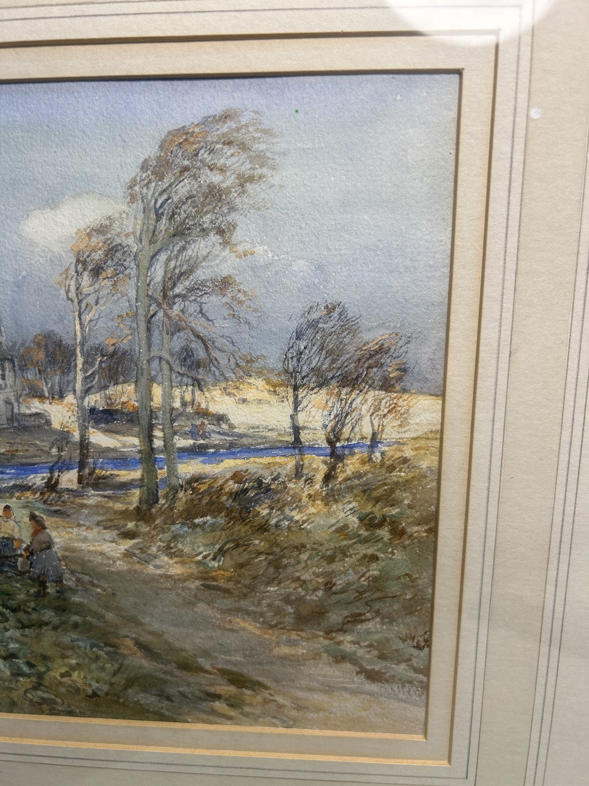 Antique Watercolour "A Tidal River" Holywell Dene Seaton Sluice7
