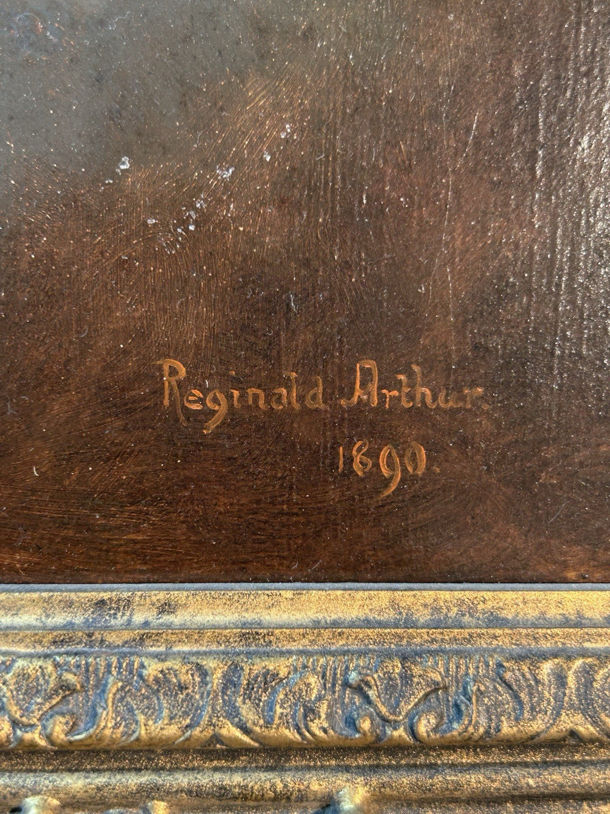 Reginald Arthur Contemplation 1890 Victorian Portrait Oil Painting Gilt Frame3