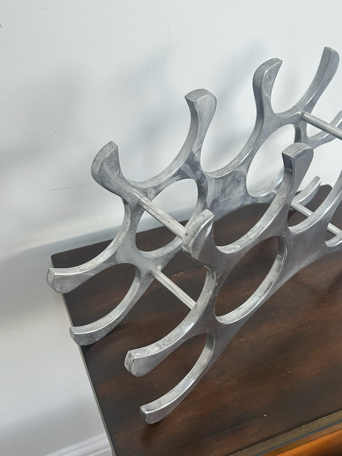 Vintage Cast Aluminium Wine Bottle Rack Lattice 23x41cm4