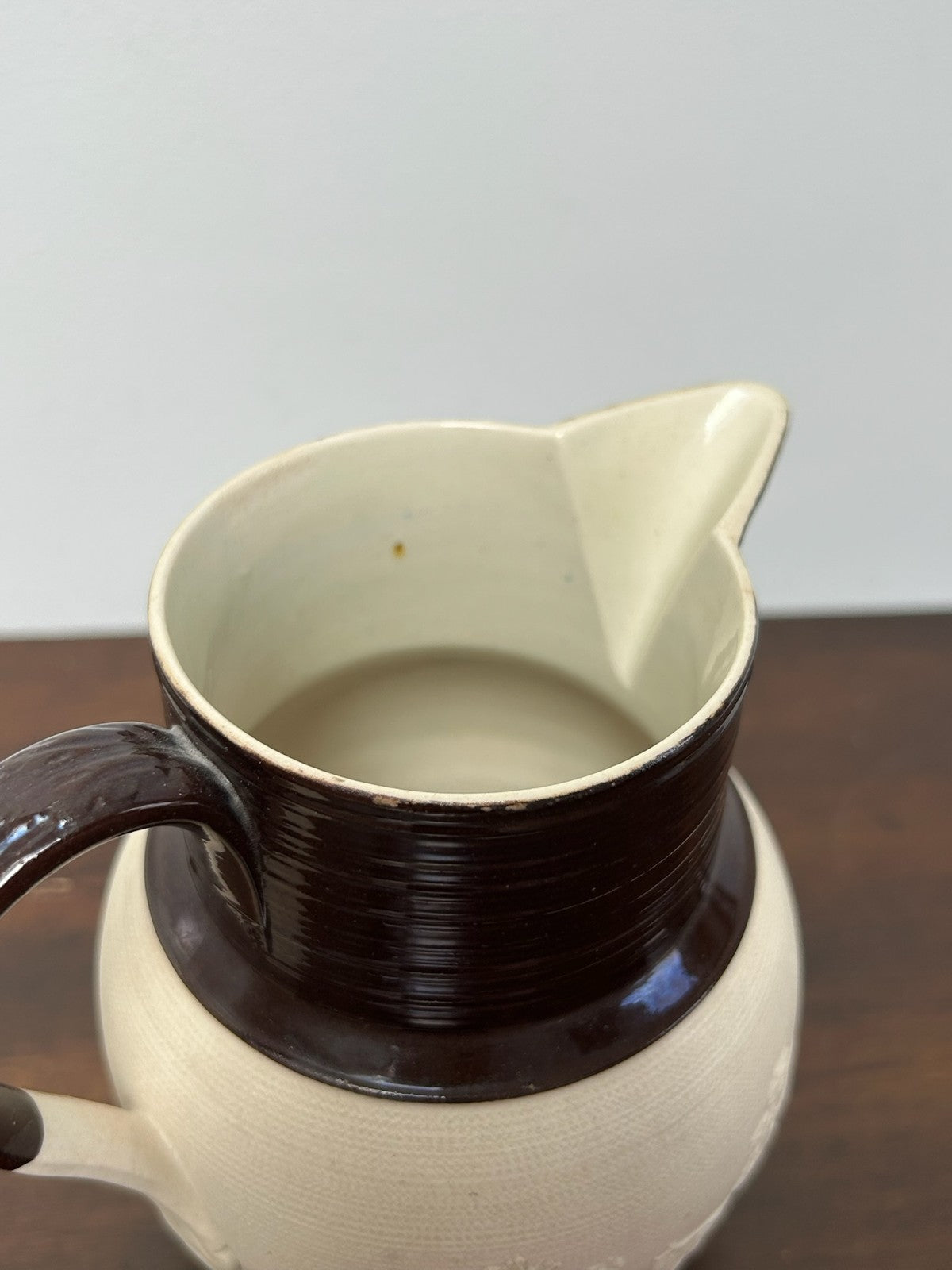 Antique Turner Stoneware Jug Hunting Relief Georgian Regency Drab Sprigged4