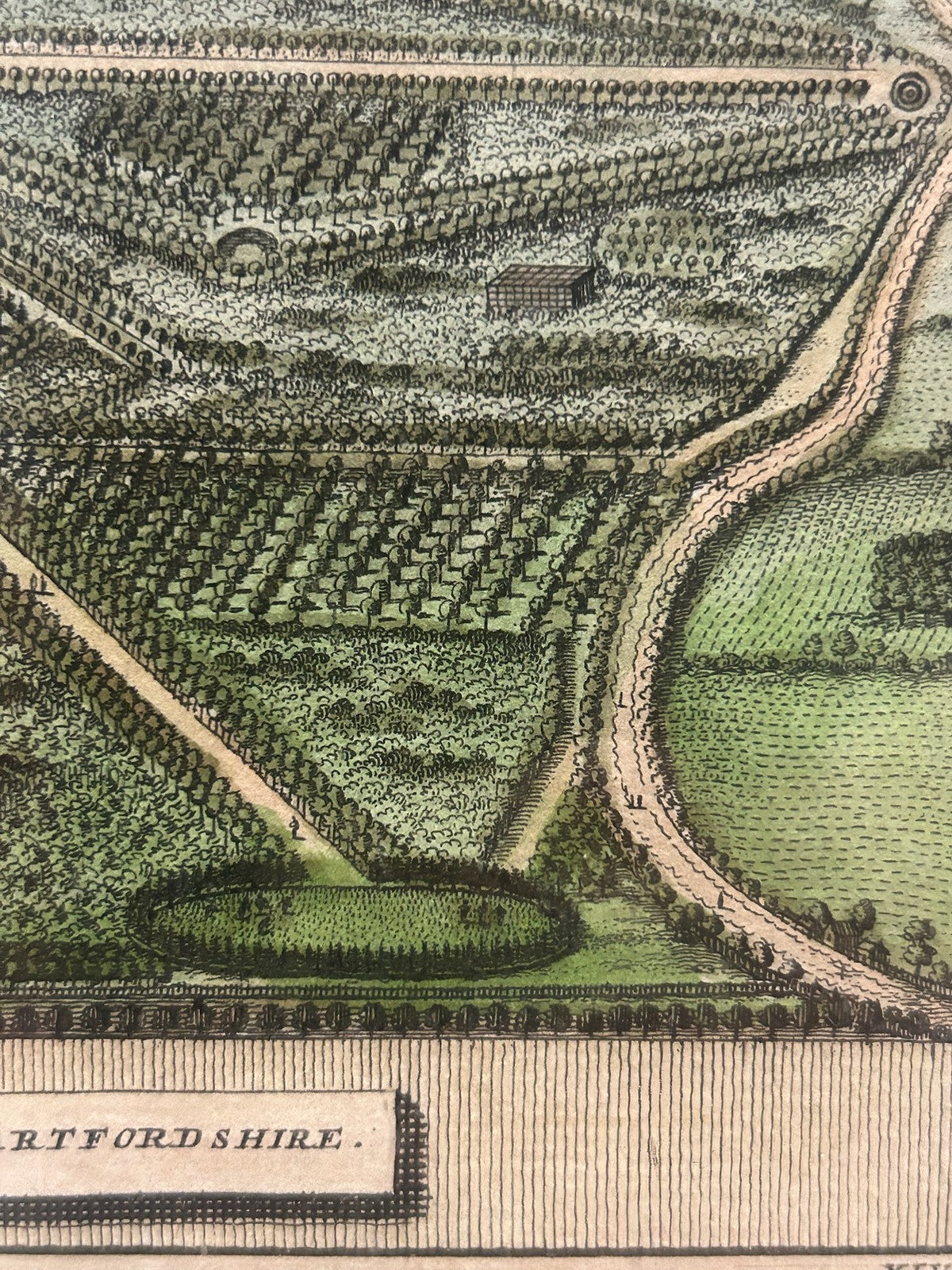 Antique Kip Knyff Cashiobury Hertfordshire Birds Eye View Engraving Framed6