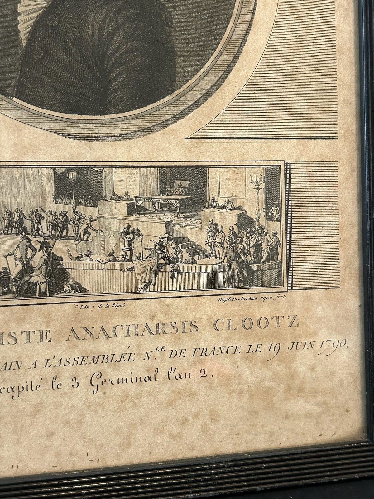 Anacharsis Cloots Orator of Mankind French Revolution Aquatint Levachez Framed4