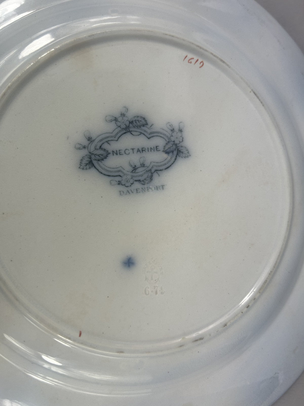 Antique Davenport “Nectarine” cobalt blue dessert plate c.1870