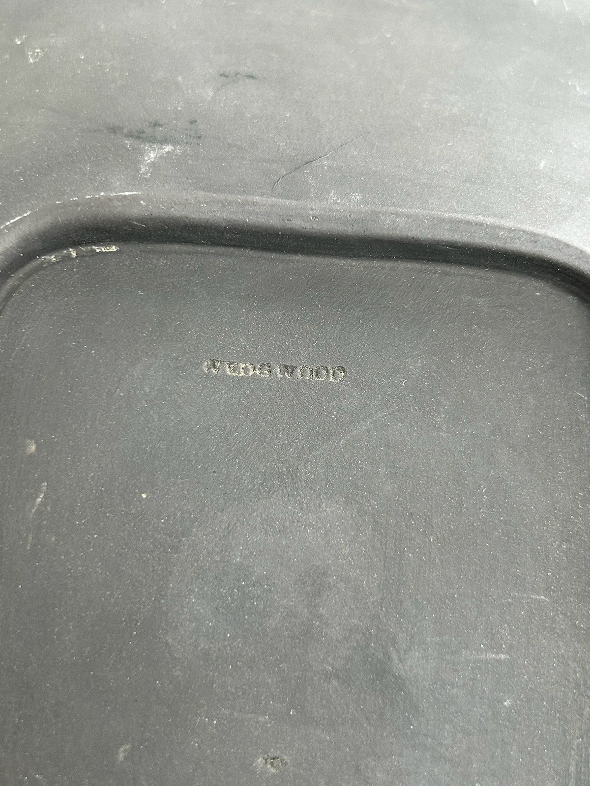 Wedgwood Black Basalt Shaped Dish Impressed WEDGWOOD 19th C 22x256