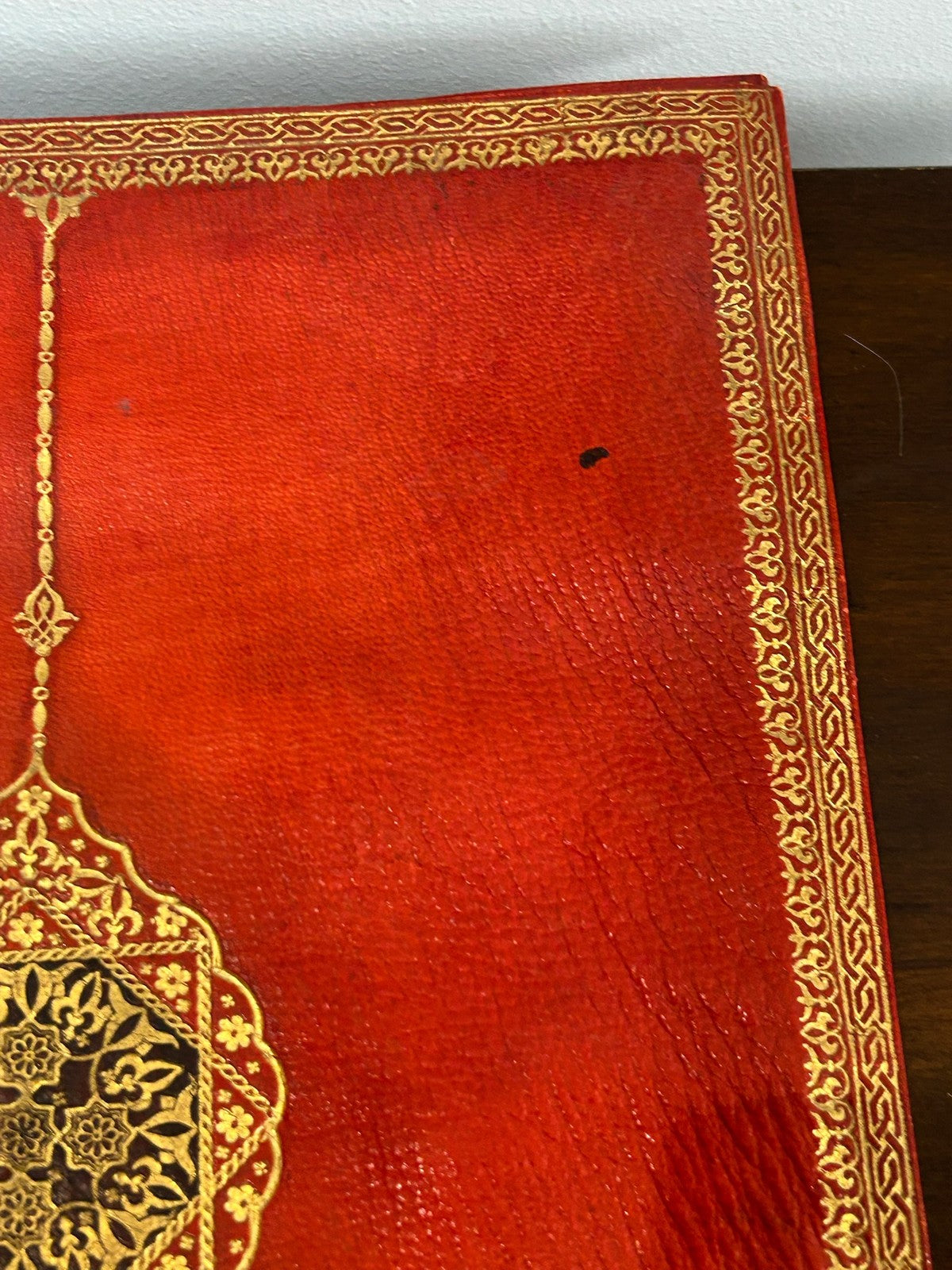 Antique Ottoman Embossed Leather Quran Book Cover Gilt Arabesque Islamic5