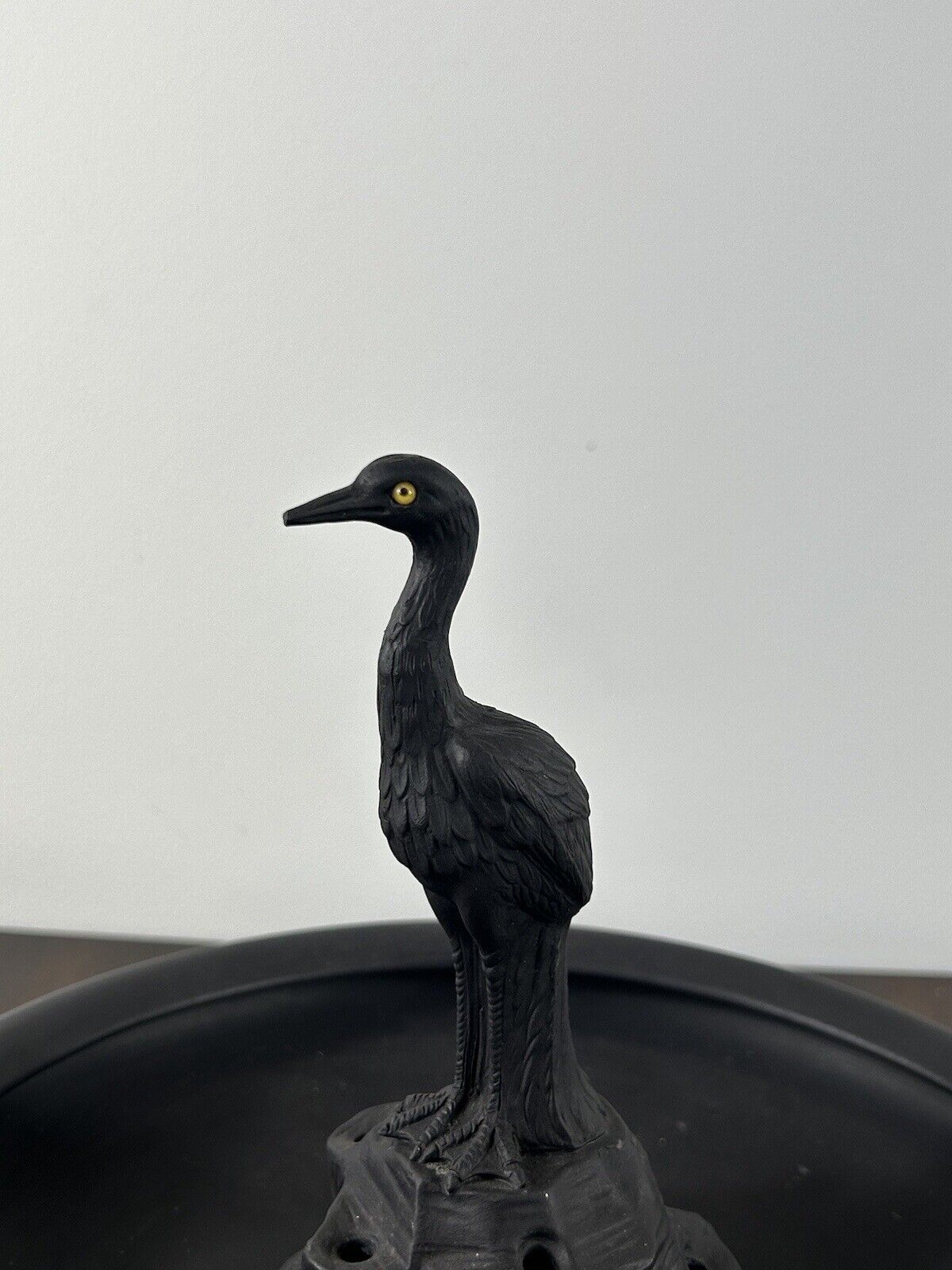 Wedgwood Basalt Figurine of Stork in Bowl