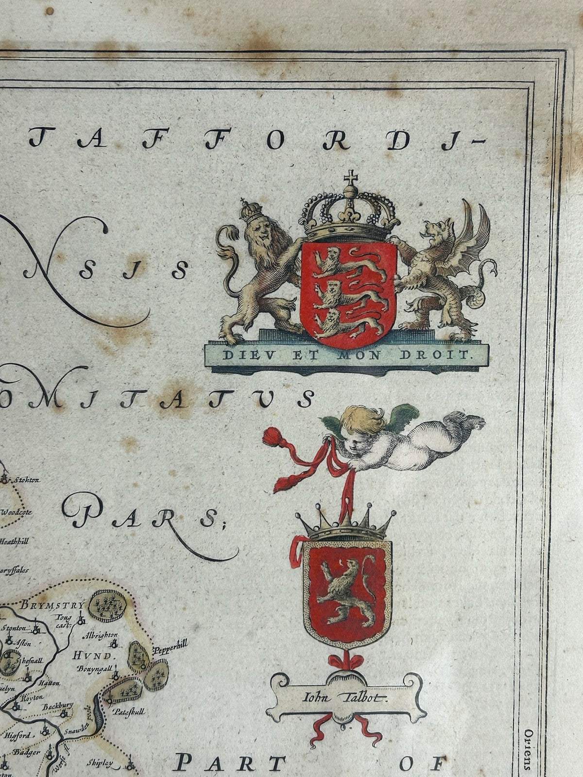 Blaeu Comitatus Salopiensis Shropshire 1645 Antique Map Hand Coloured Framed8