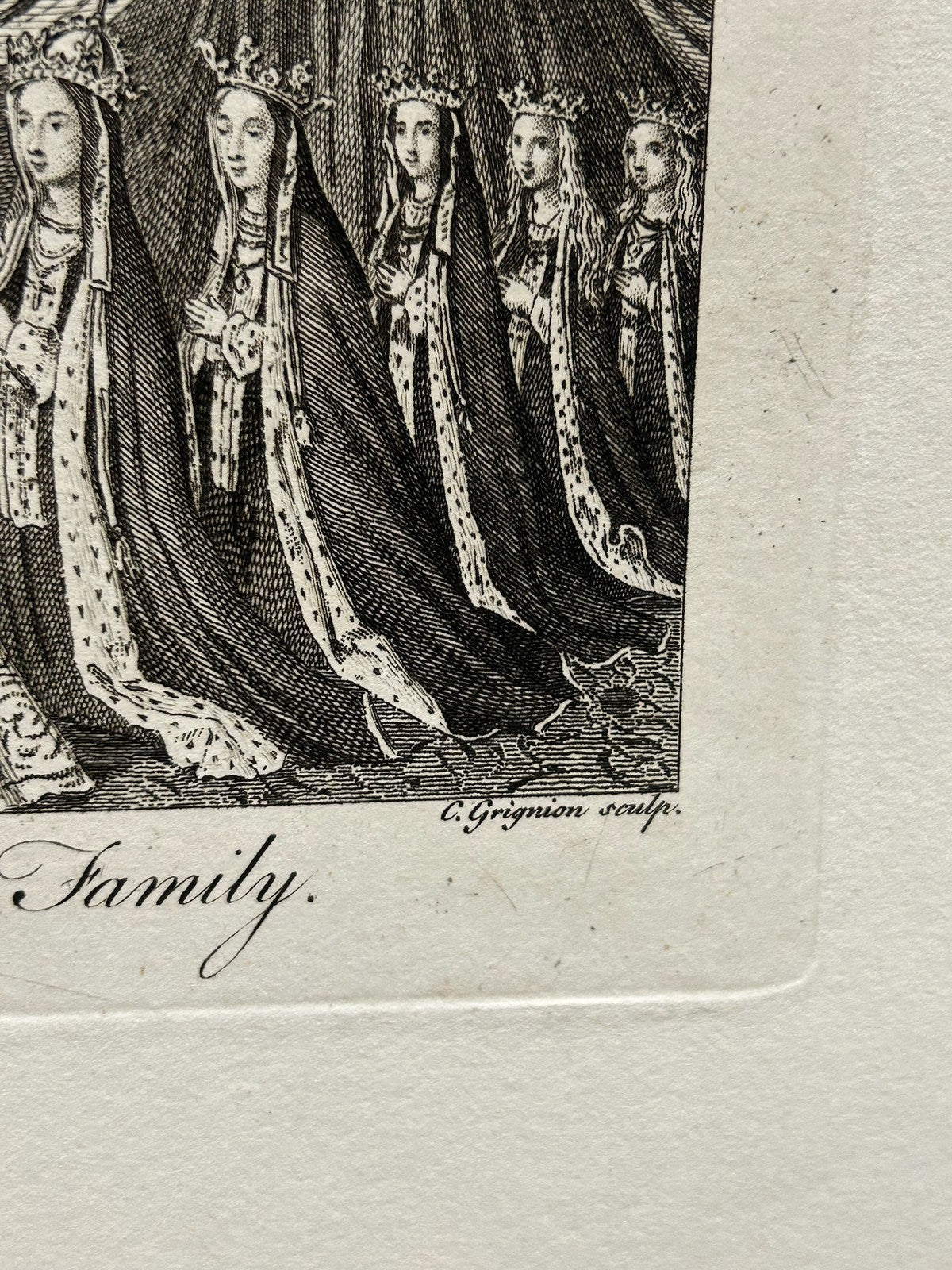 Antique 18th Century Engraving Henry V His Queen & Family by Charles Grignion5