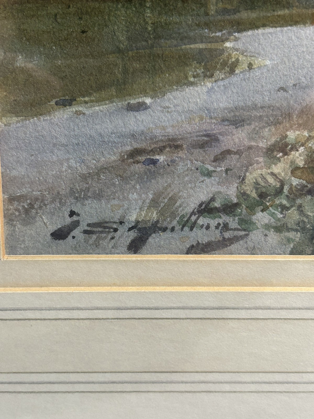 Antique Watercolour "A Tidal River" Holywell Dene Seaton Sluice8