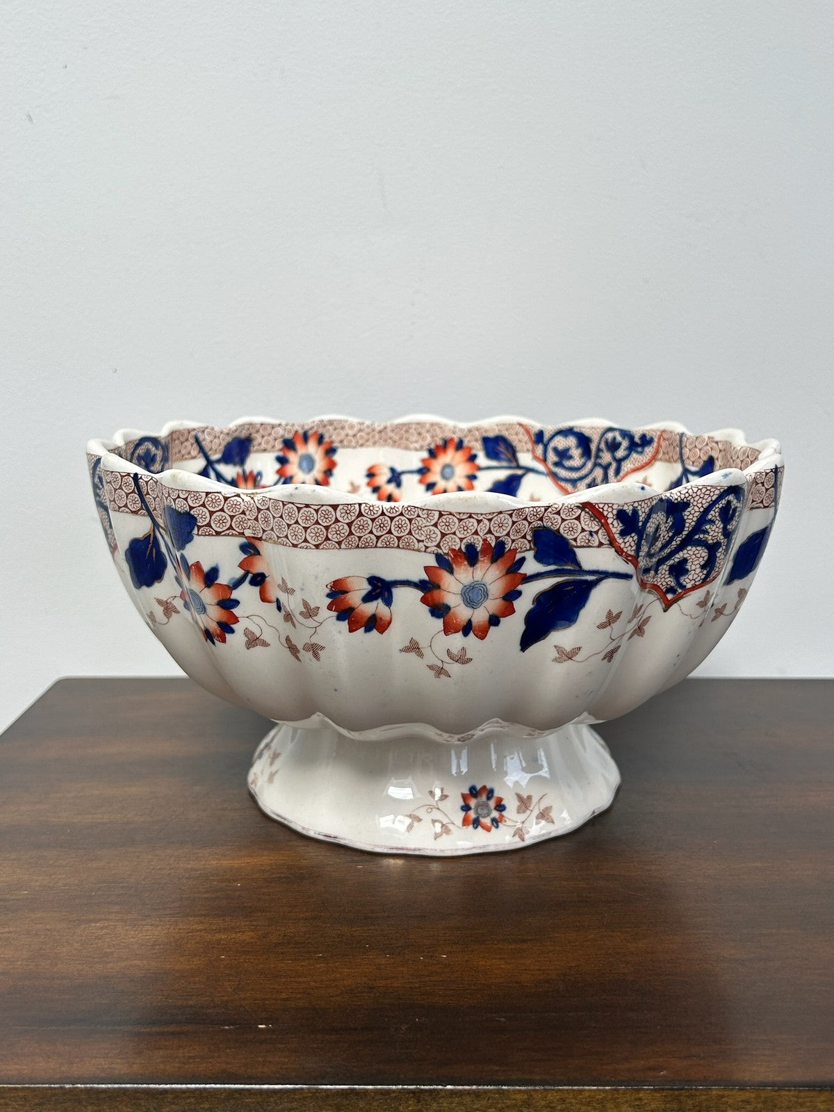 Ridgway Ironstone Imari Pattern Footed Bowl Comport Antique 24cm3