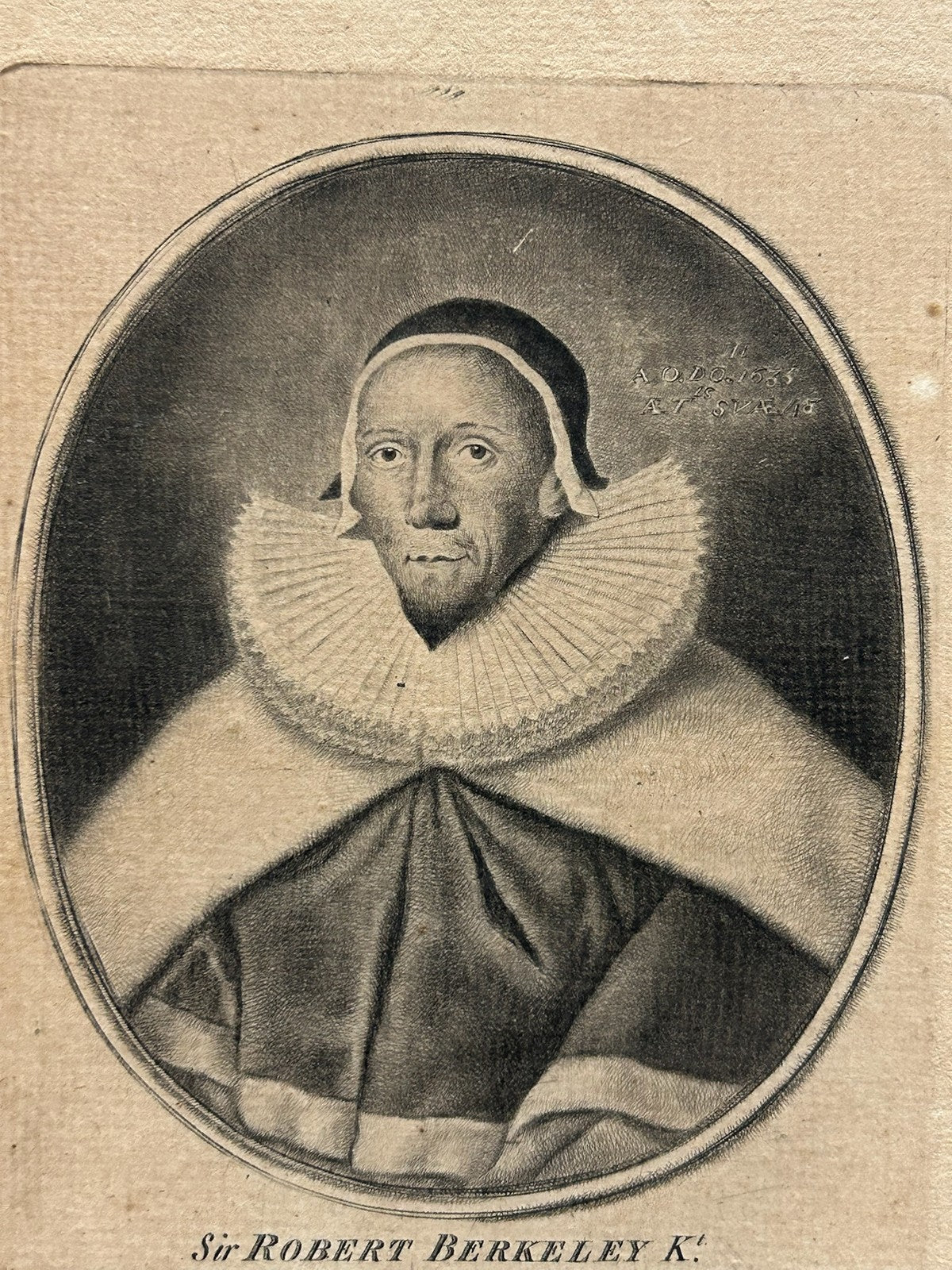 Antique Georgian Engraving Sir Robert Berkeley Judge Portrait by Geo Powle3