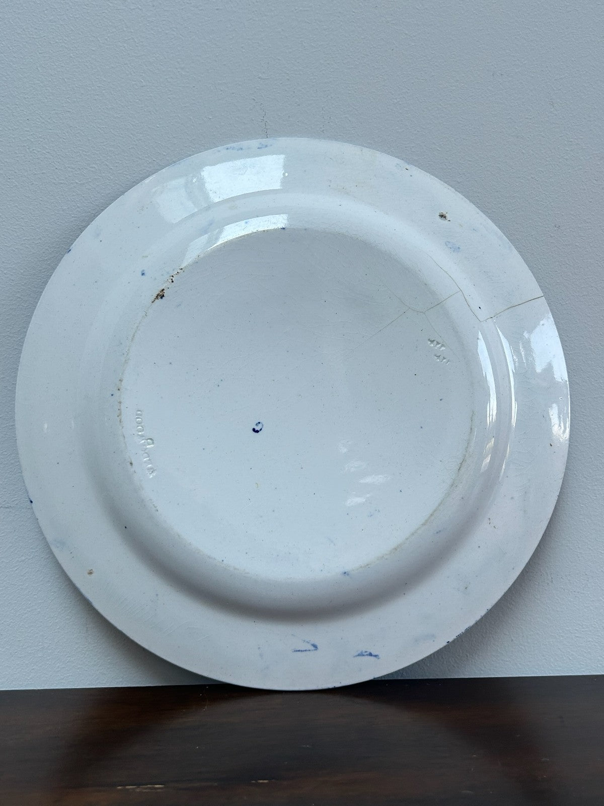 Antique Staffordshire Dark Blue Transferware Plate c1820 Castle Ruins Floral6