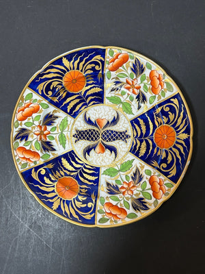 Antique English Porcelain Imari Plate Old Japan Pattern Cobalt Gilt 20cm