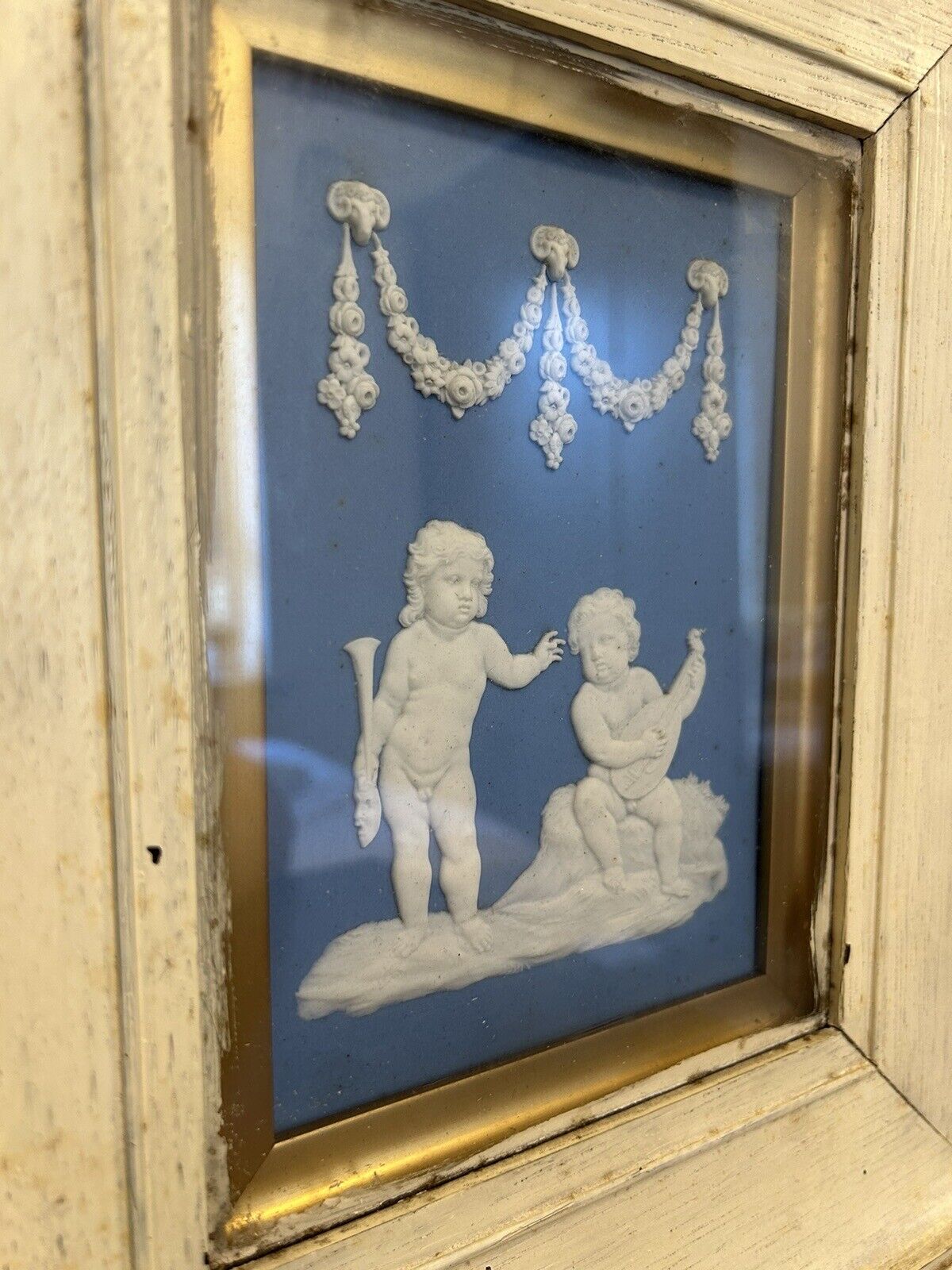 Wedgwood Pair Framed Jasperware Plaques 19th Century - RARE