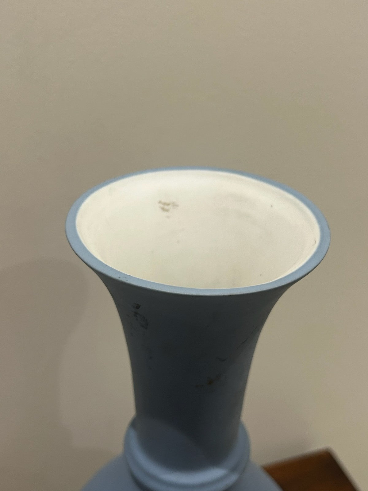Camille Tharaud Limoges Blue Porcelain Vase White Relief Horseman3