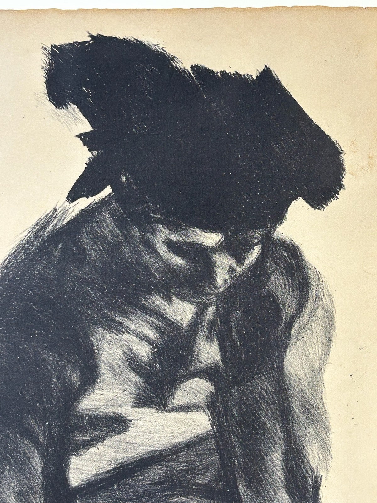 Nan Lurie Pencil Signed Lithograph Seated Figure Study 1930s WPA Artist Framed2