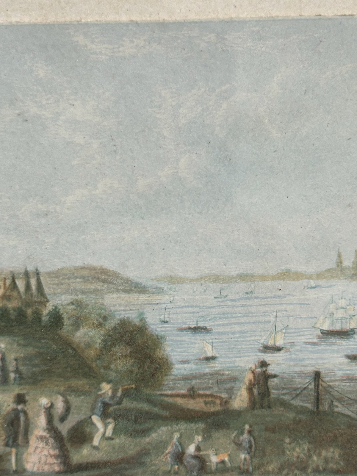 Antique Le Blond Baxter Process New York Bay Oil Colour Print Framed Americana5