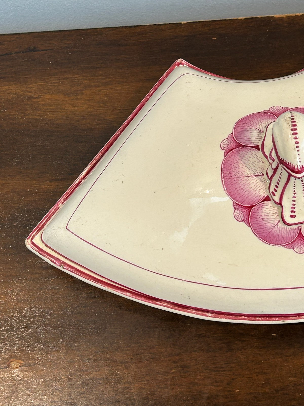Early 19th Century Creamware Supper Set Segments Pink Floral A/F3