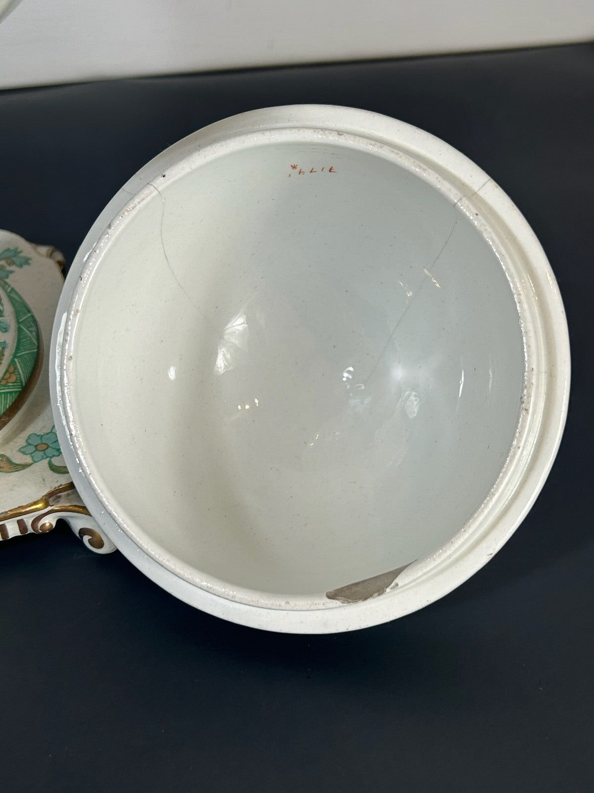 Antique Victorian Wedgwood Beanes Patent Tea Infuser Urn Green Floral Gilt 35cm6