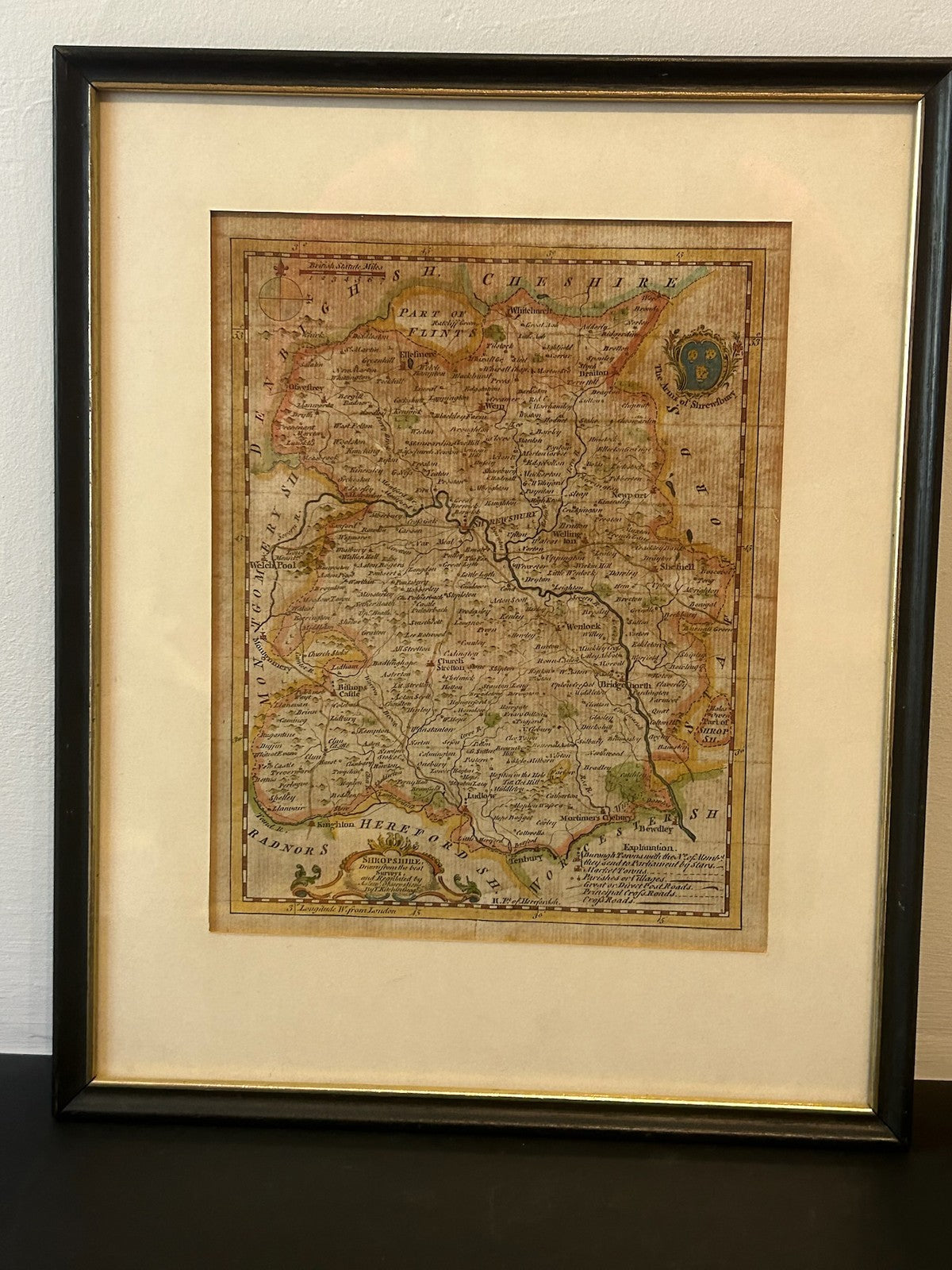 Thomas Kitchin Shropshire Antique County Map c1786 Hand Coloured Framed6
