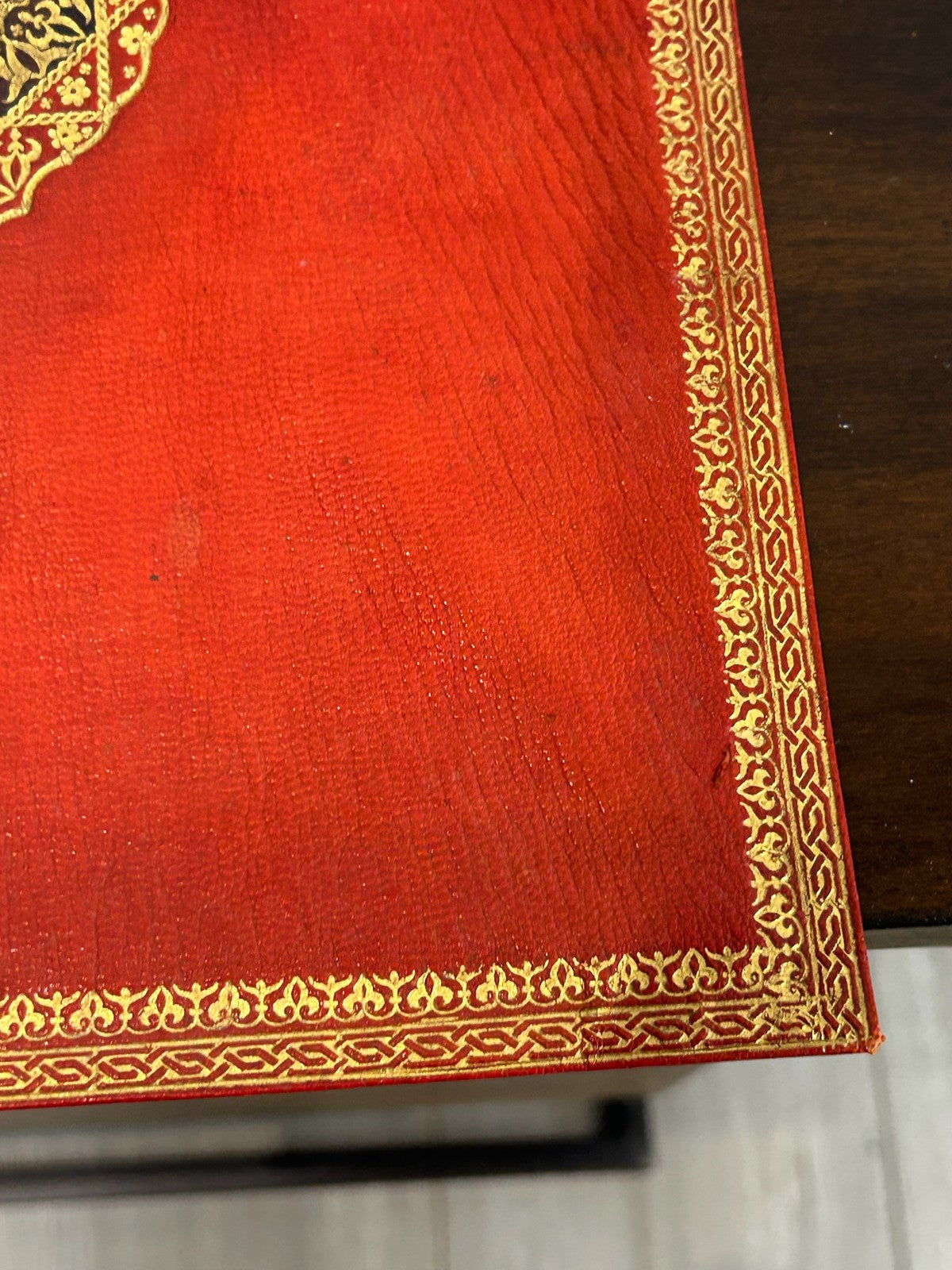 Antique Ottoman Embossed Leather Quran Book Cover Gilt Arabesque Islamic4