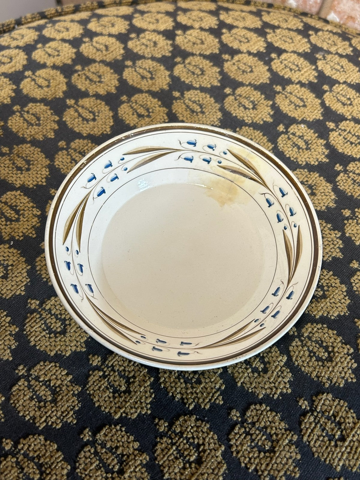 Antique Wedgwood Creamware Saucer Hand Painted Border c18000