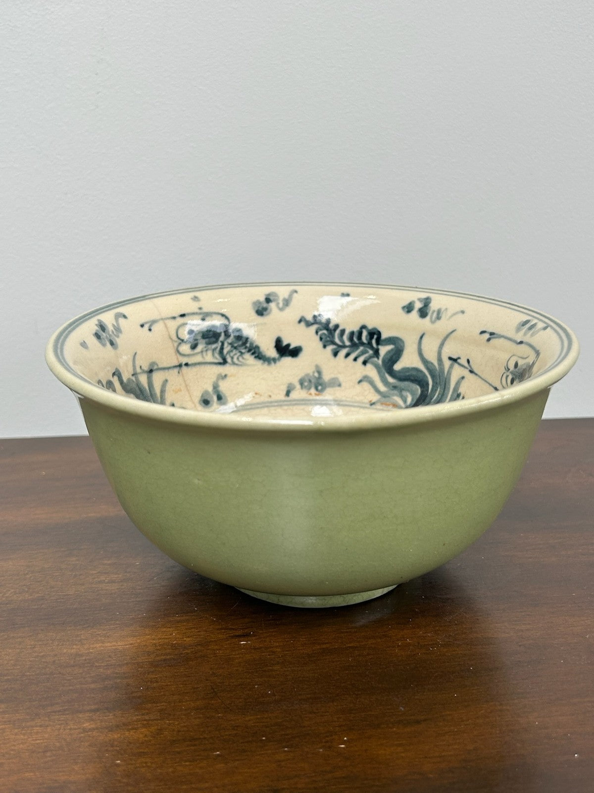 Celadon Glazed Bowls Blue & White Interior A/F Hairline Korean2