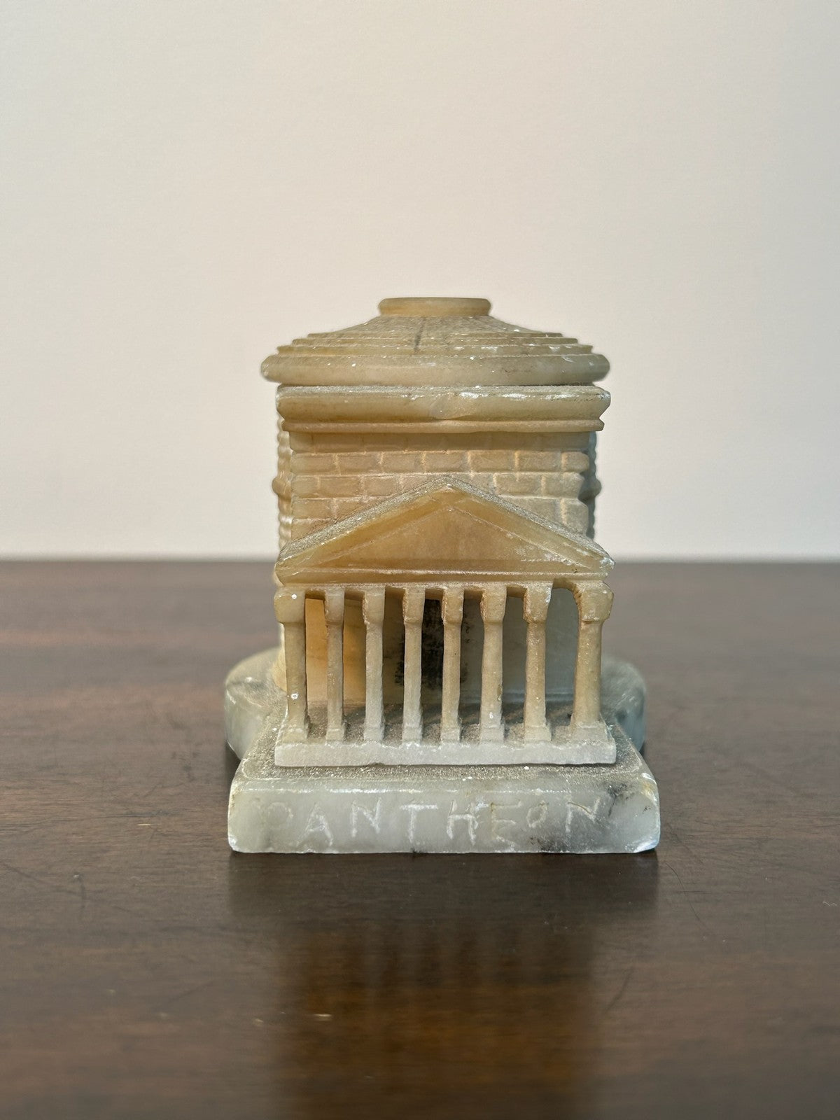 Grand Tour Carved Alabaster Model of the Pantheon Rome on Marble Base1