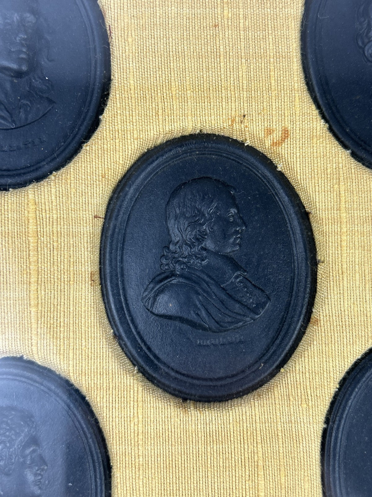 Rare Leeds Black Basalt Portrait Medallions, Set of Five c1780–90