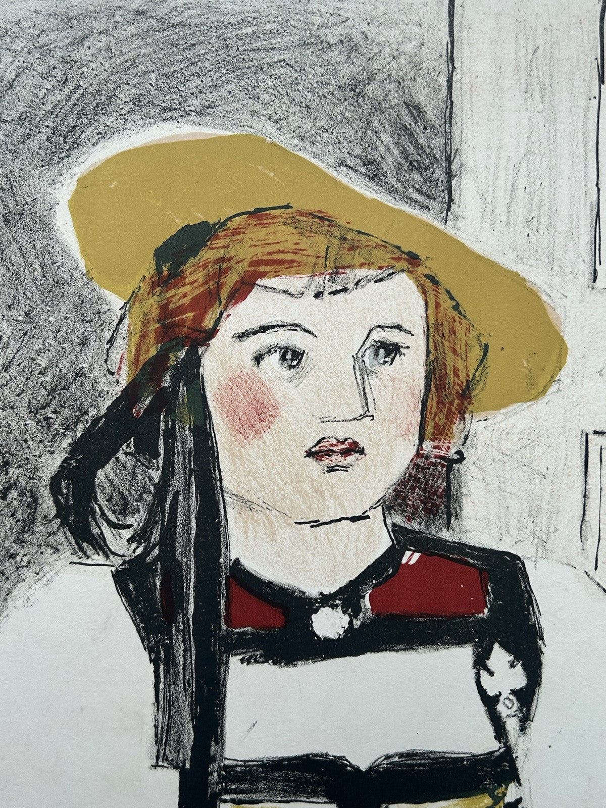 Colour Lithograph Swiss Girl in Traditional Costume Signed Numbered 15/2001