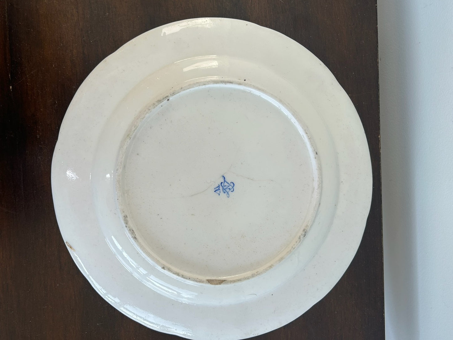 Sevres 18th C Hand Painted Floral Plate Blue 'N' Date Mark 1766 24cm7