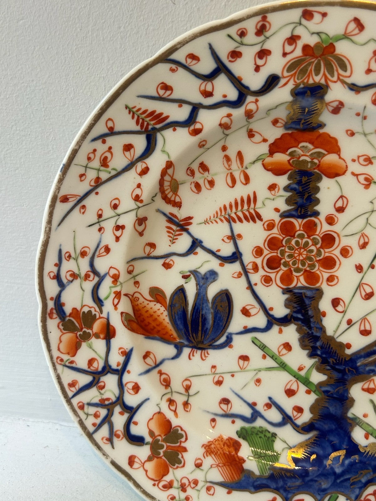 Georgian Derby Imari Partridge Pattern Cabinet Plate Cobalt Iron Red Gilt 20cm1