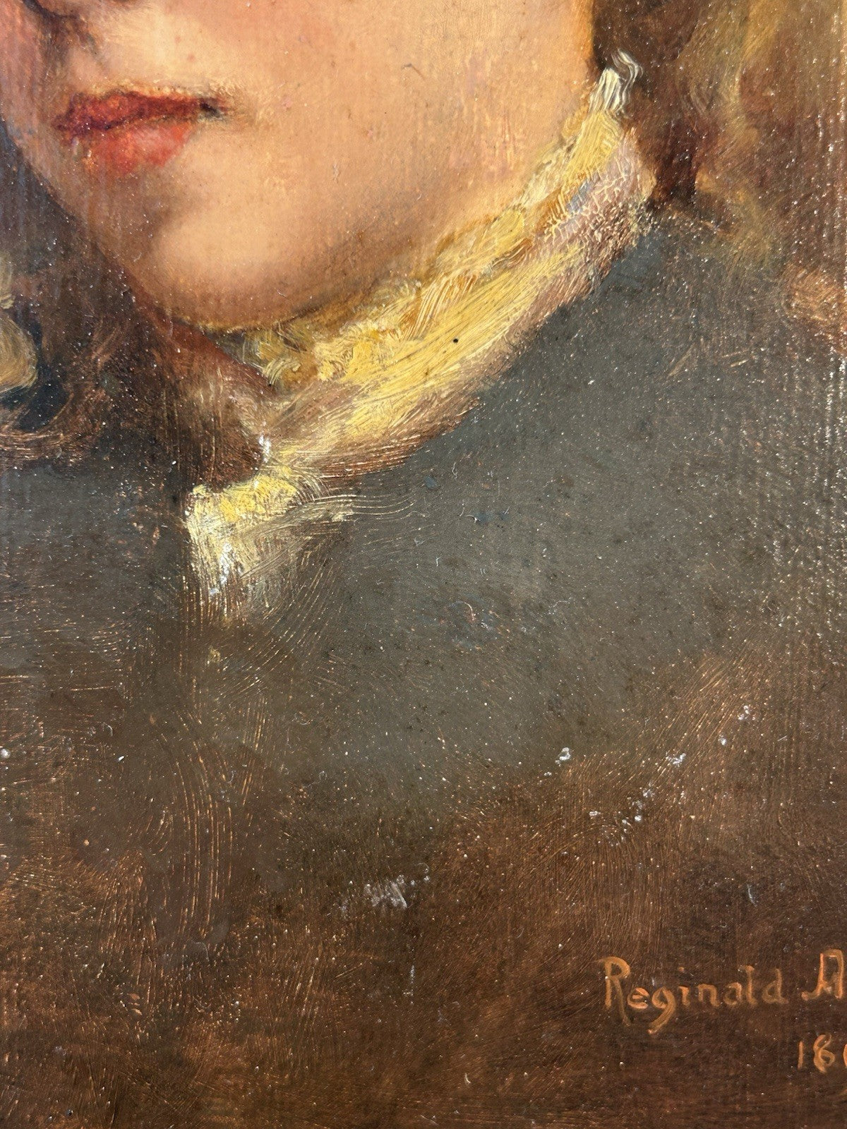 Reginald Arthur Contemplation 1890 Victorian Portrait Oil Painting Gilt Frame2