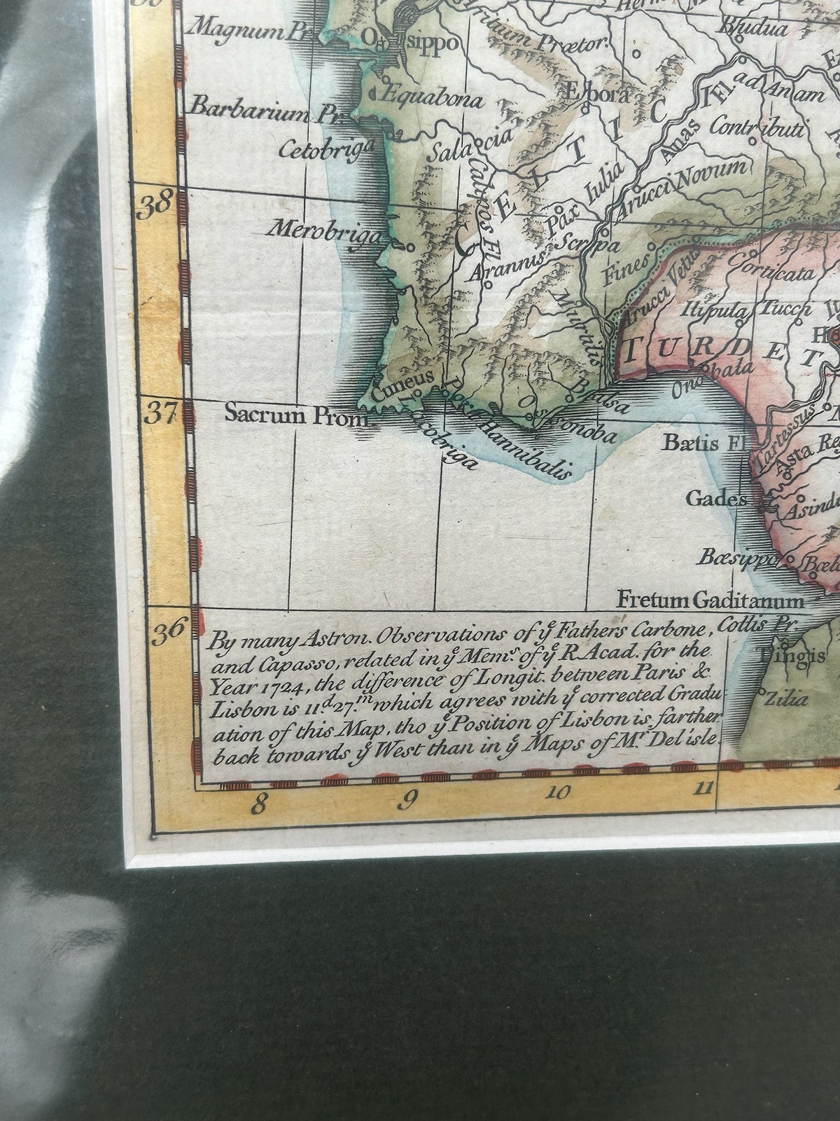 Spain Antique Map R.W. Seale for Rollin's Roman History after D'Anville 17415