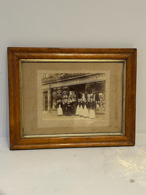 Vintage Photograph Edwardian Shop Front Grocery Drapery Staff Cadbury Framed