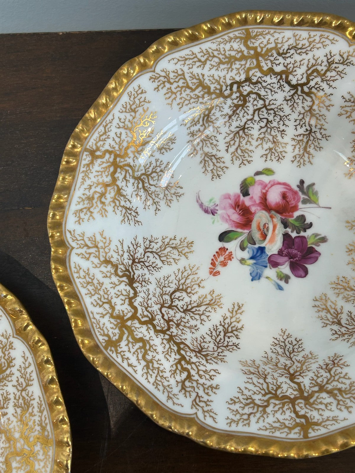 Pair Flight Barr Barr Worcester Porcelain Dessert Plates c.1825 Unmarked5