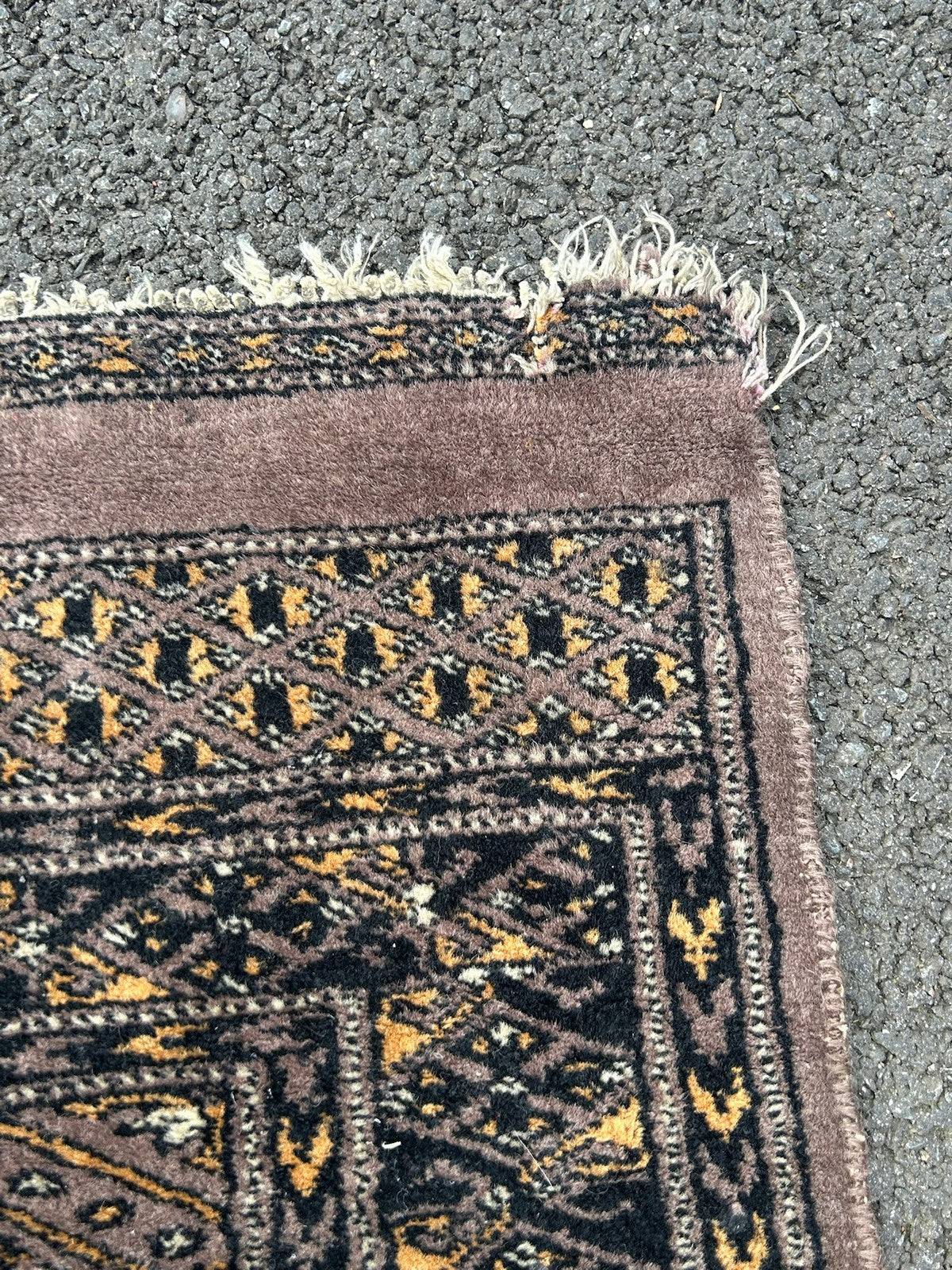 Vintage Pakistani Bokhara Prayer Rug Pushti Mat 3 Guls Hand Knotted Wool 90cm8
