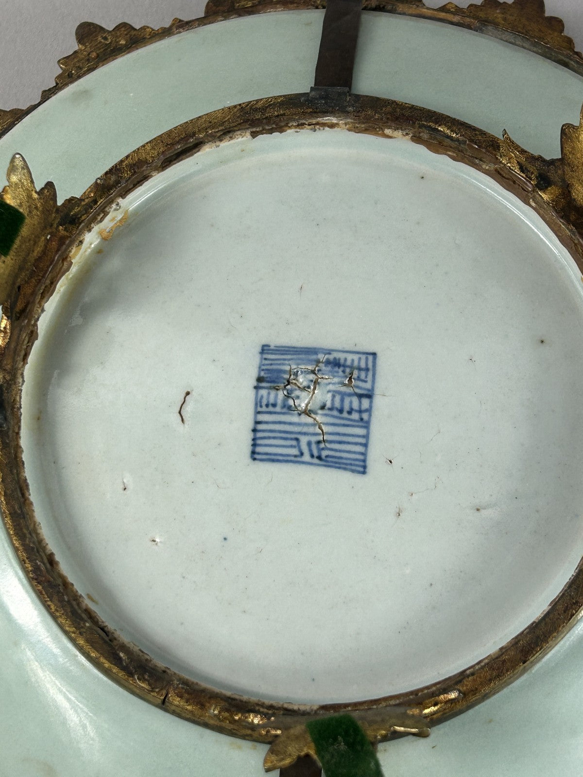 Antique French Ormolu Mounted Chinese Porcelain Centerpiece Dish