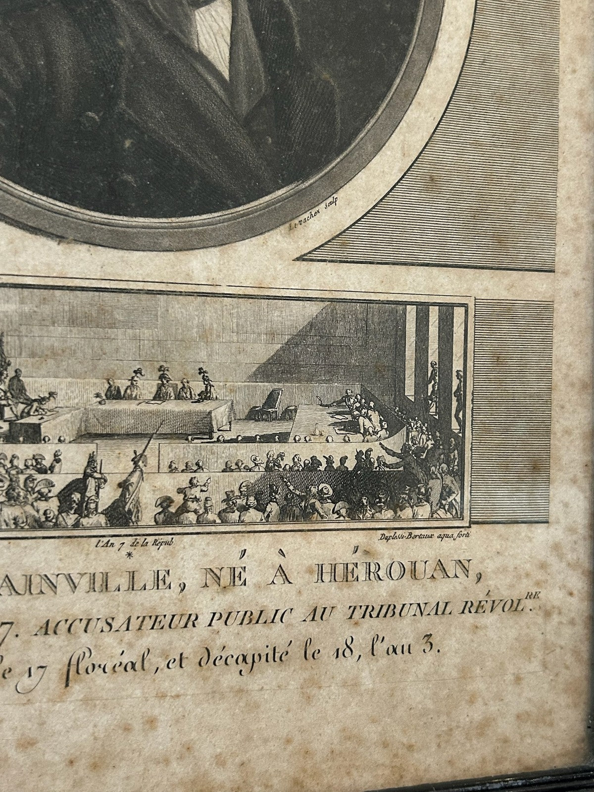Fouquier Tinville Public Prosecutor Terror French Revolution Aquatint Framed3