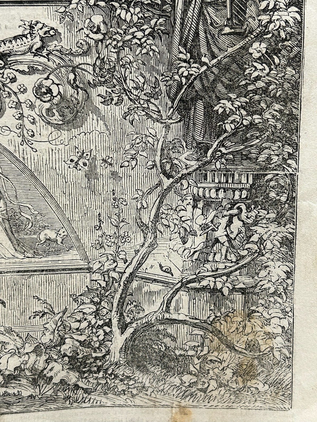 Antique Victorian Wood Engraving Sleeping Beauty in the Wood by Neureuther6