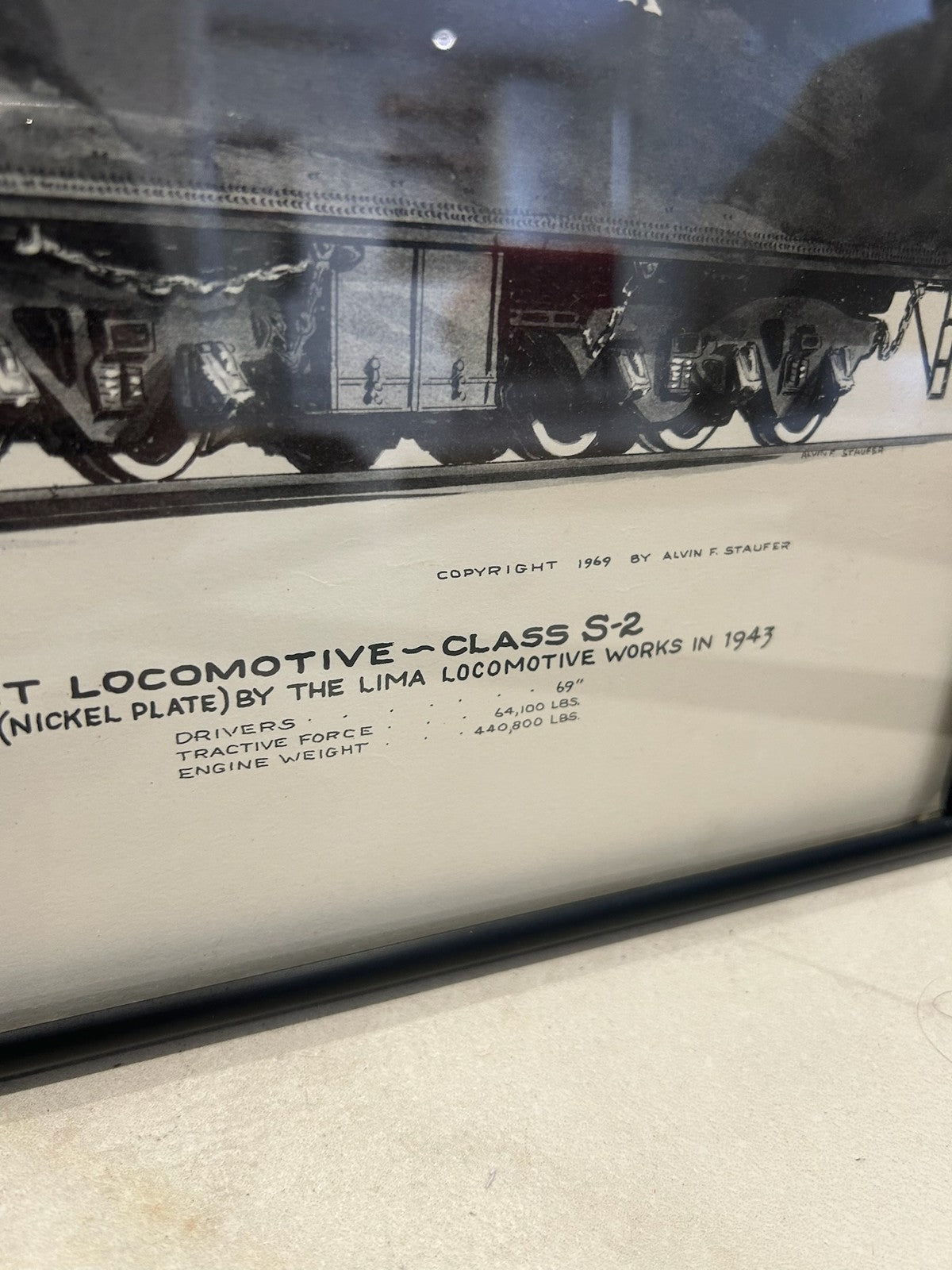 Alvin F Staufer SIGNED Print Berkshire Type Class S2 Freight Locomotive Framed8