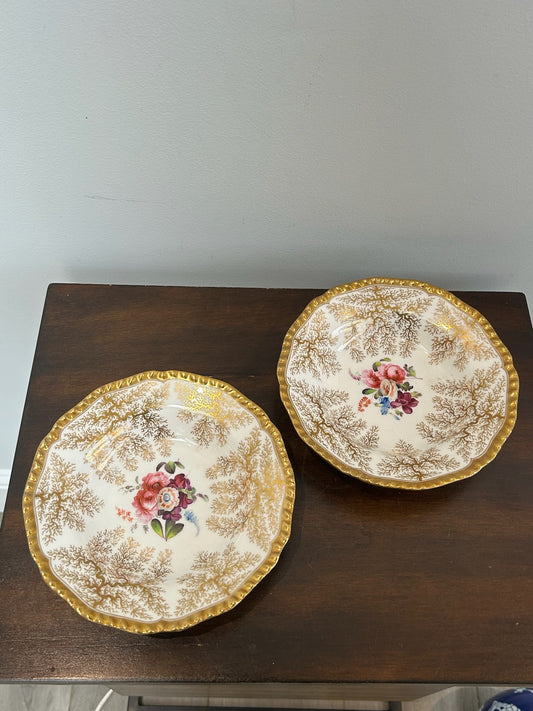 Pair Flight Barr Barr Worcester Porcelain Dessert Plates c.1825 Unmarked0