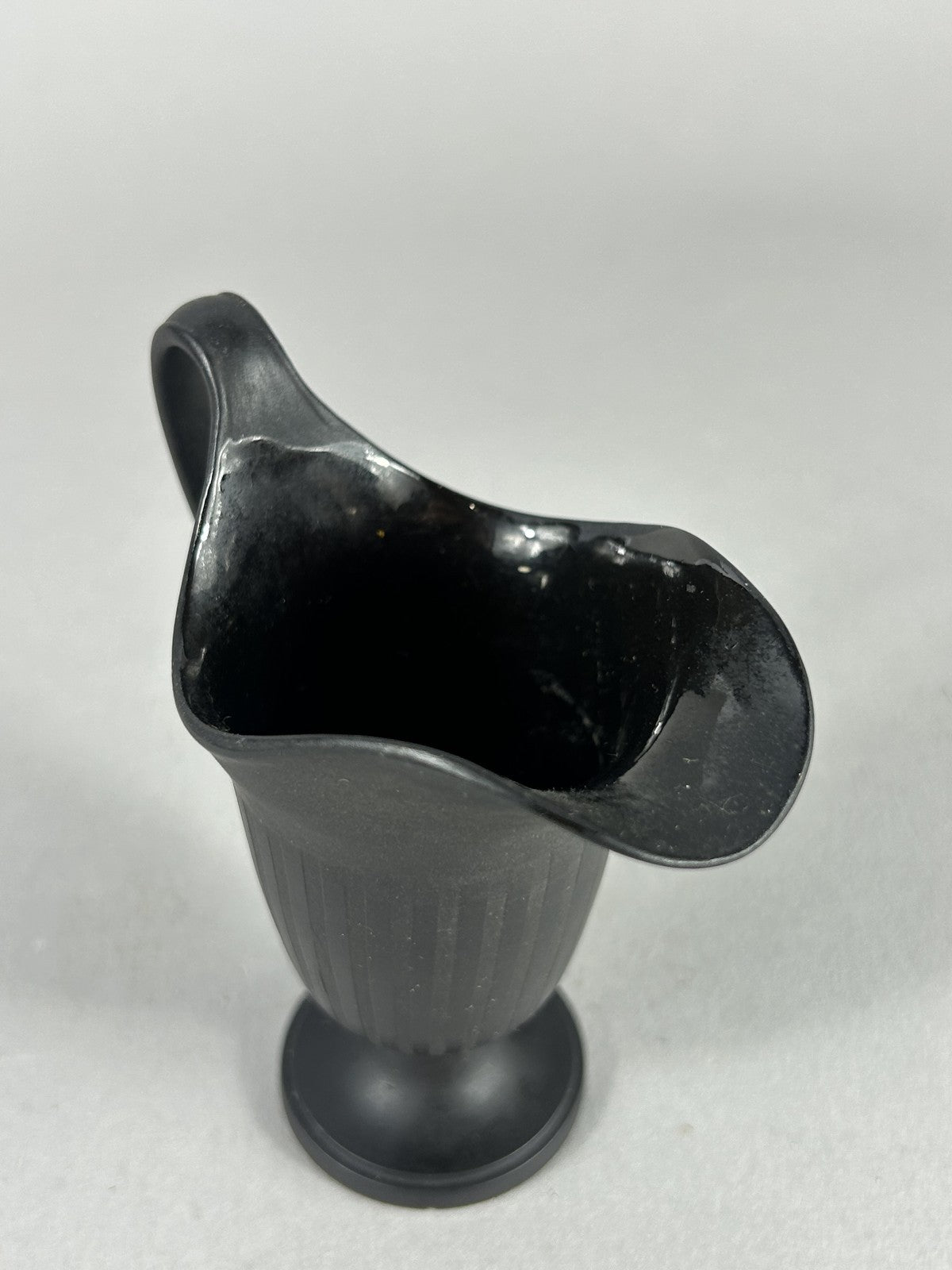 Antique Wedgwood Black Basalt Engine Turned Milk Jug, 10cm
