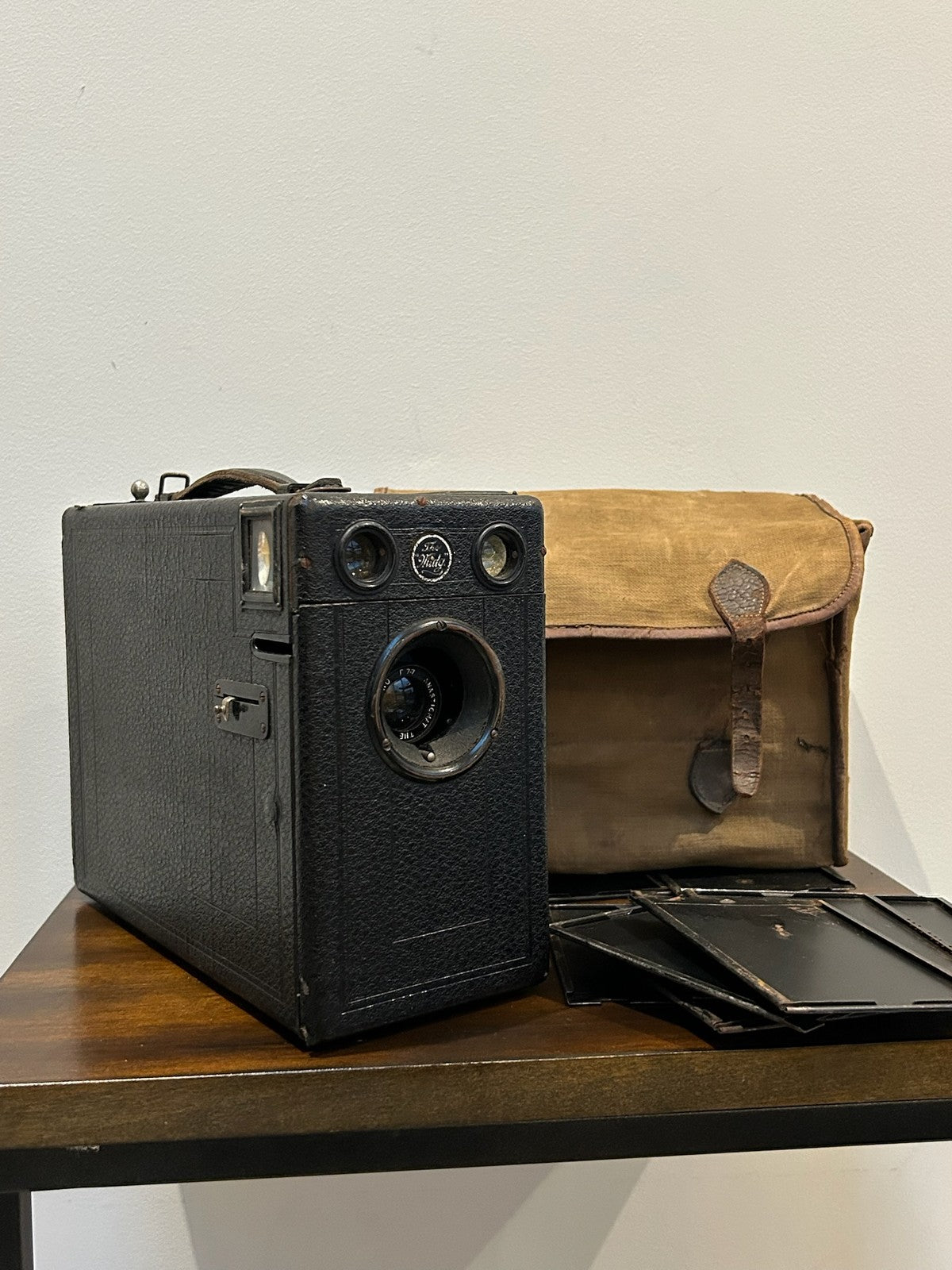 Antique Butcher Midg Falling Plate Camera Aldis Uno F.7.7 Anastigmat Case Plates1