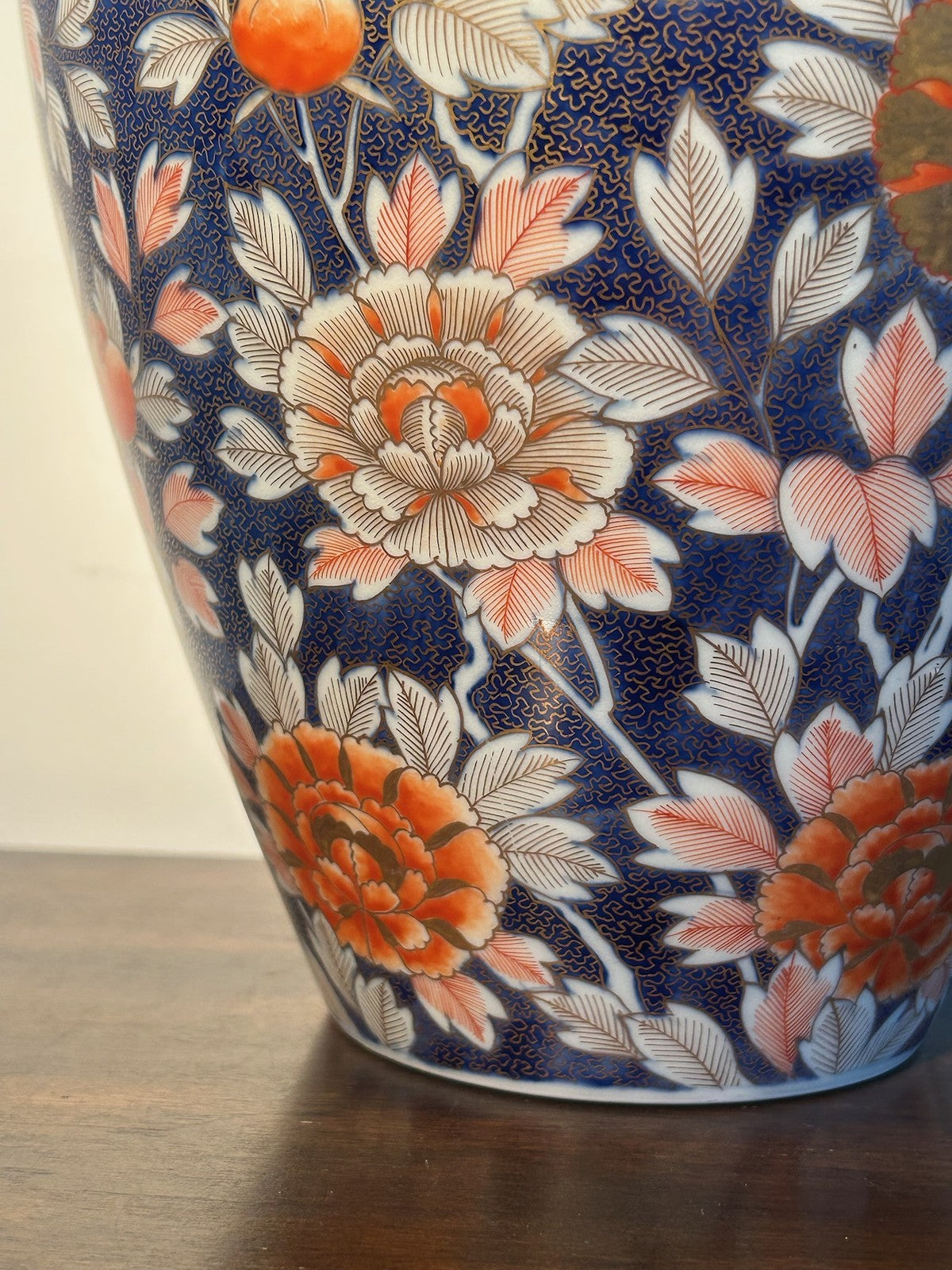 Large Antique Japanese Fukagawa Imari Lidded Temple Jar Meiji Period (A/F)3