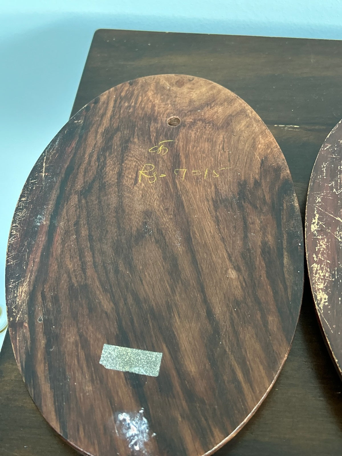 Antique Inlaid Marquetry Oval Plaques Figural Sorrento Style9