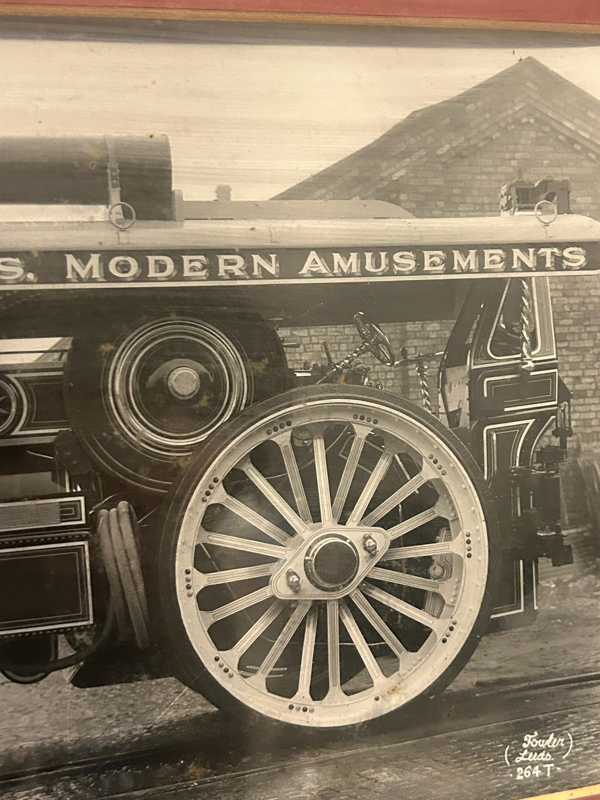 Vintage Photograph Fowler Steam Traction Engine A Deakin and Sons Leeds Framed3