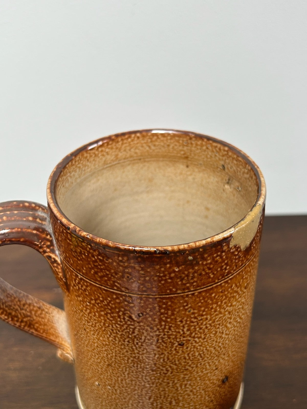 Antique English Salt Glaze Stoneware Tankard Georgian c1800 Two Tone Brown6