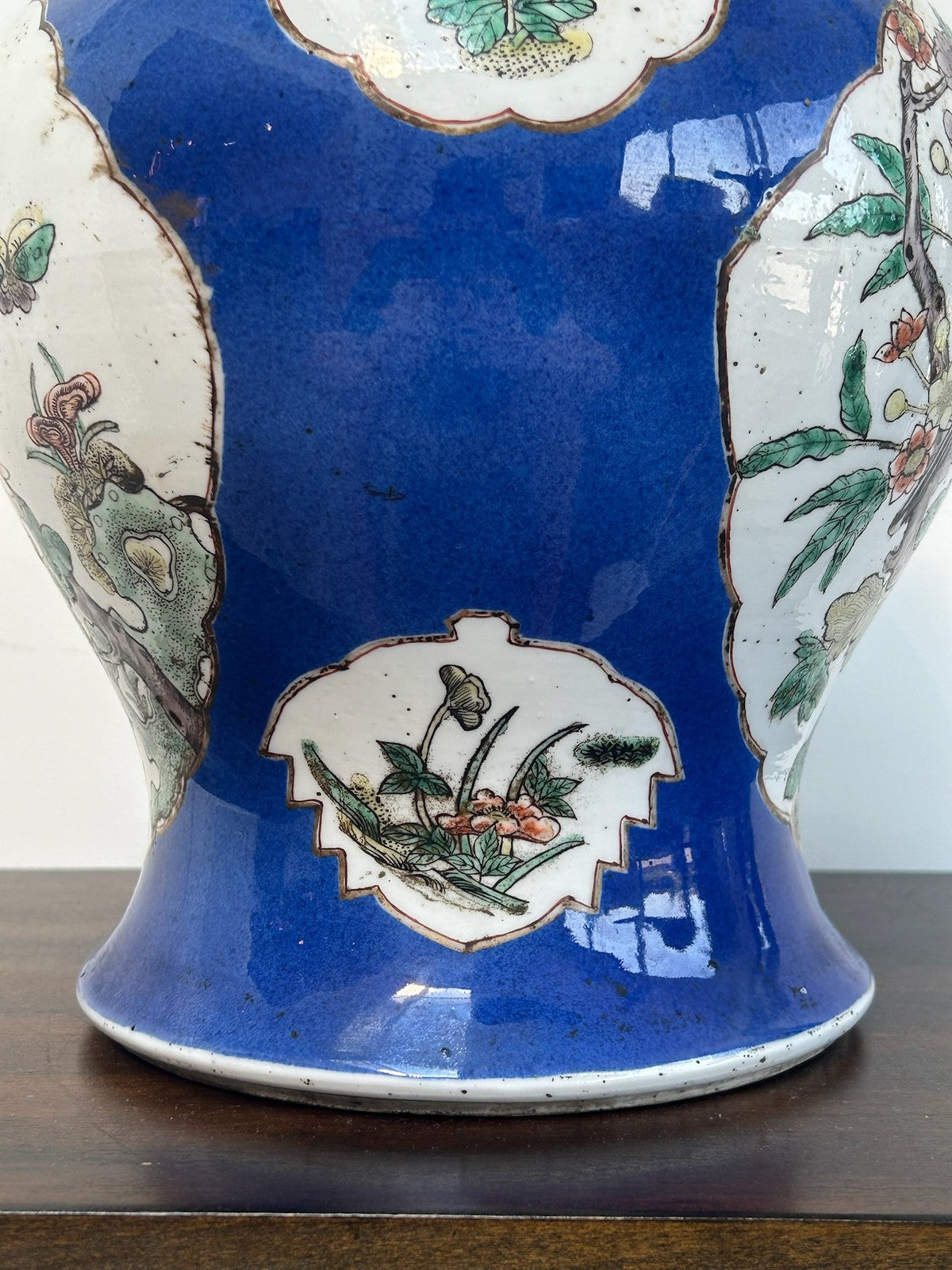 Antique Chinese Famille Verte Hand Painted Baluster Vase Birds & Peony7